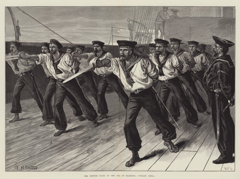 Den britiske flåten i Marmorahavet, Cutlass Drill av William Heysham Overend