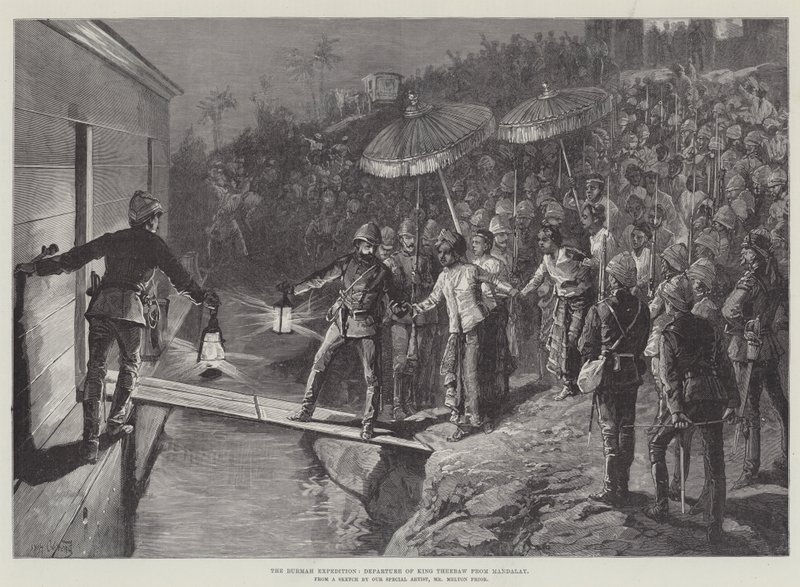 Burmah-ekspedisjonen, kong Theebaws avgang fra Mandalay av William Heysham Overend