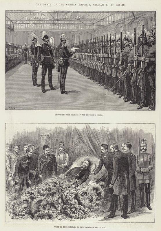 Døden til den tyske keiseren, William I, i Berlin av William Heysham Overend