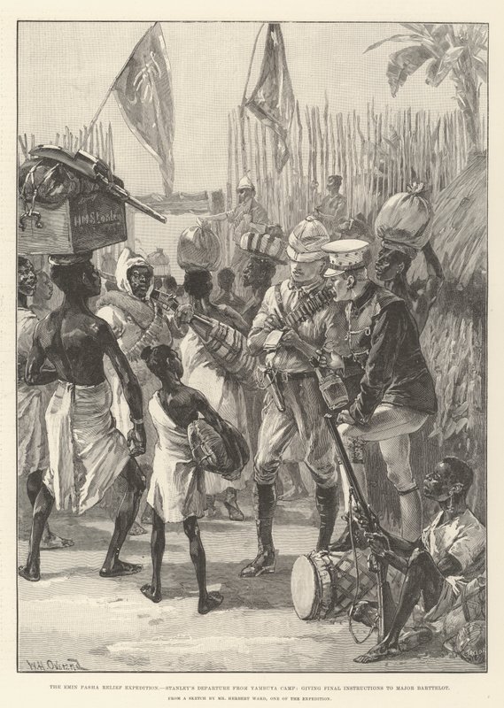 Emin Pasha Relief Expedition, Stanleys avgang fra Yambuya Camp, og gir siste instruksjoner til major Barttelot av William Heysham Overend