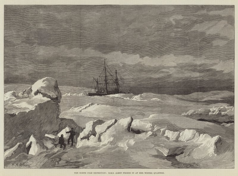 Nordpolekspedisjonen, HMS Alert frosset inn ved vinterkvarteret hennes av William Heysham Overend