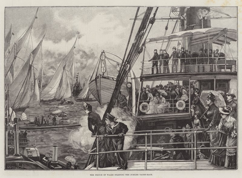 Prinsen av Wales starter Jubilee Yacht-Race av William Heysham Overend