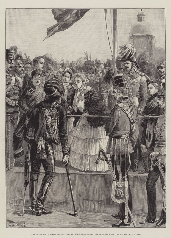 Dronningen deler ut dekorasjoner til sårede offiserer og soldater fra Krim, 21. mai 1856 av William Heysham Overend