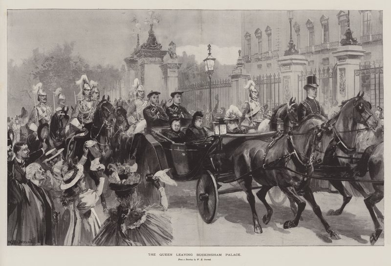 Dronningen forlater Buckingham Palace av William Heysham Overend