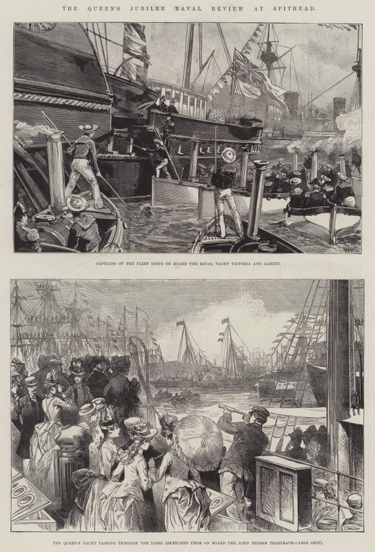 The Queen's Jubilee Naval Review på Spithead av William Heysham Overend