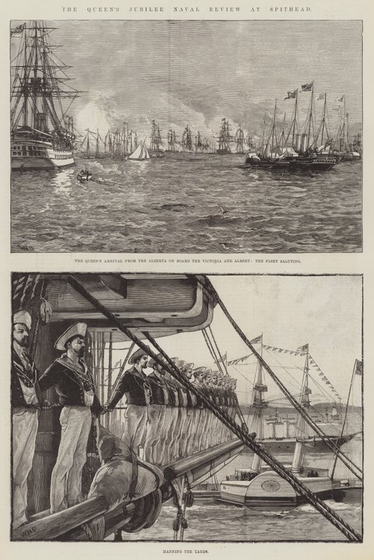 The Queen's Jubilee Naval Review på Spithead av William Heysham Overend
