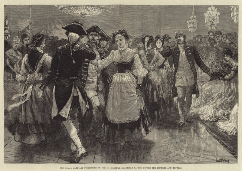 De kongelige bryllupsfestene i Berlin, Costume Quadrille danset foran keiseren og keiserinnen av William Heysham Overend