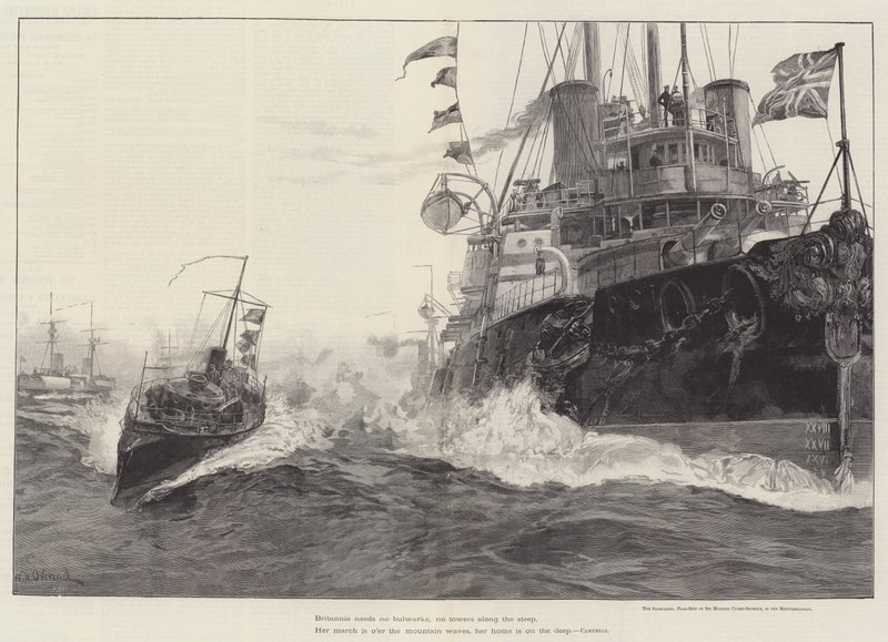 Sanspareil, flaggskipet til Sir Michael Culme-Seymour, i Middelhavet av William Heysham Overend