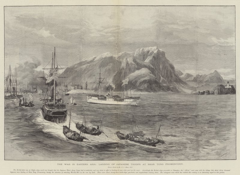 Krigen i Øst-Asia, landing av japanske tropper ved Shan Tung-oddet av William Heysham Overend