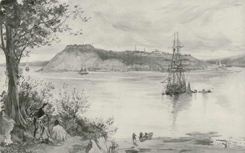 Utsikt over byen og festningen i Quebec. 1759 e.Kr av William Heysham Overend