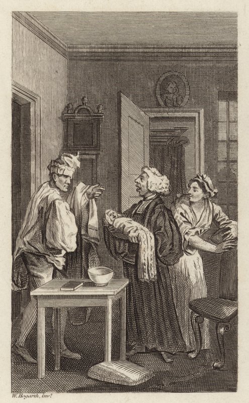 En scene fra Tristram Shandy av William Hogarth