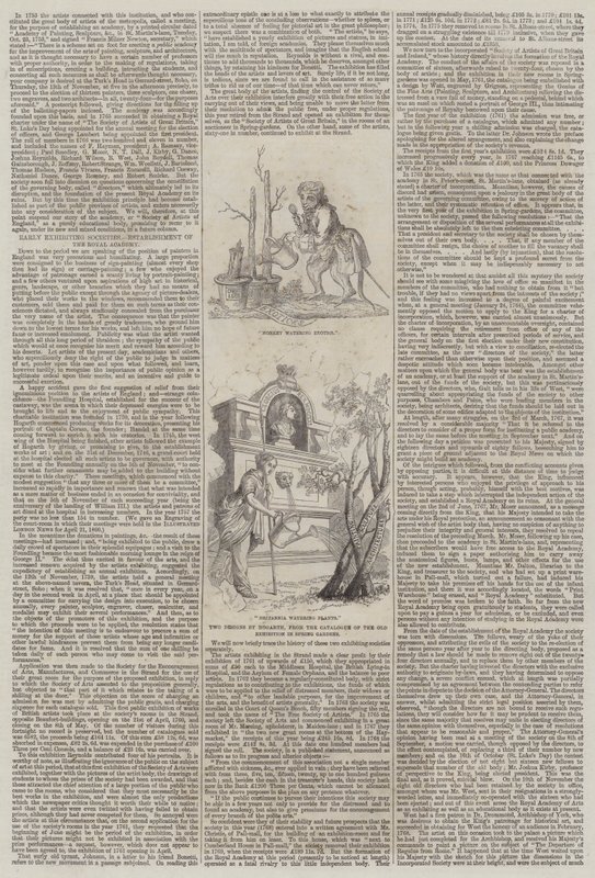 Tidlige utstillingsforeninger, etablering av Royal Academy av William Hogarth