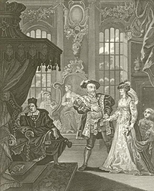 Henry den åttende og Anne Boleyn av William Hogarth