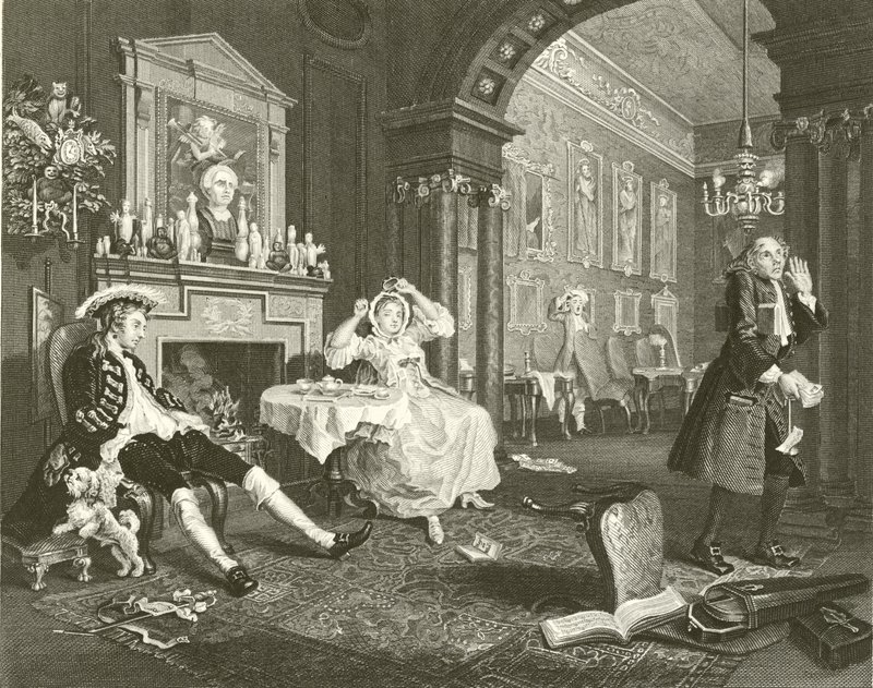 Ekteskap A La Mode av William Hogarth