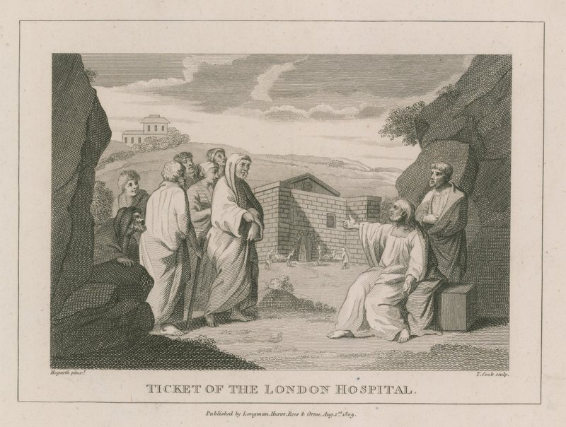Billett til London Hospital av William Hogarth