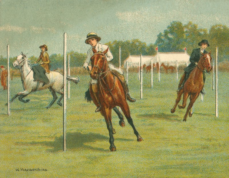 Races Historic and Modern, Bending Races (chromolitho) av William Hounsom Byles