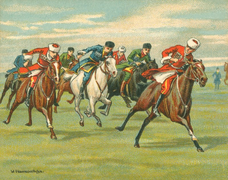 Races Historiske og Moderne, Cossack Horse Races (chromolitho) av William Hounsom Byles
