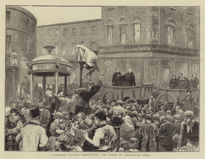 Erkebiskop Manning administrerer løftet på Clerkenwell Green av William III Bromley