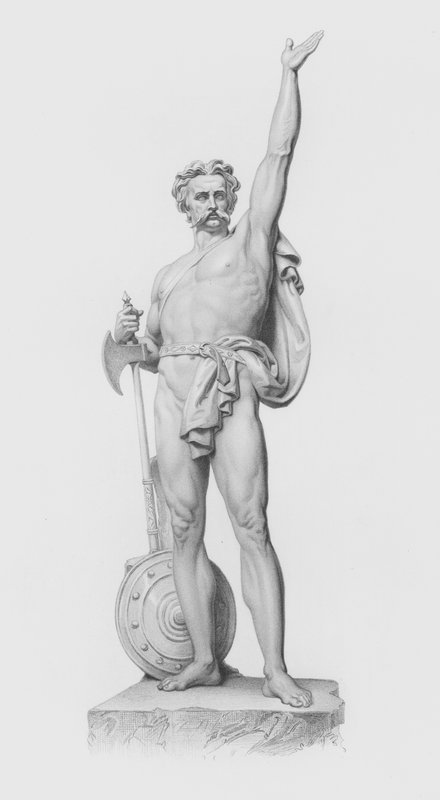 Caractacus, gravert av W Roffe fra statuen av JH Foley, RA (gravering) av William John Roffe