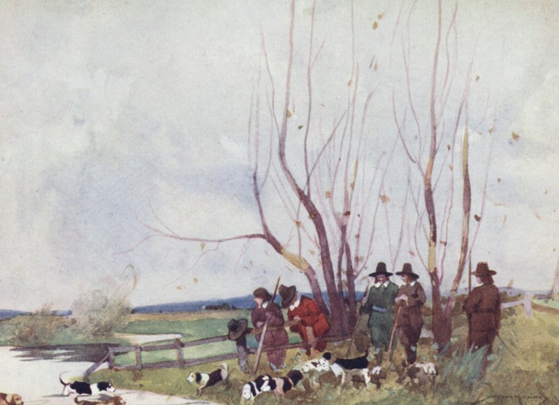 Illustrasjon for The Compleat Angler av Izaak Walton (litho-farge) av William Lee Hankey