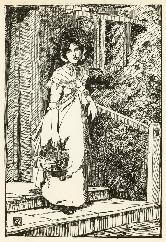 Illustrasjon for The Deserted Village av Oliver Goldsmith (farge litho) av William Lee Hankey