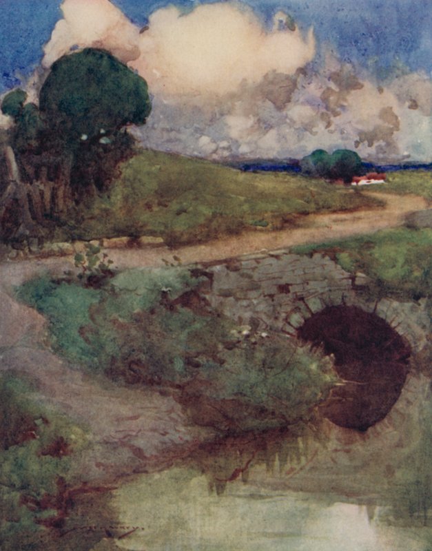Illustrasjon for The Deserted Village av Oliver Goldsmith (farge litho) av William Lee Hankey