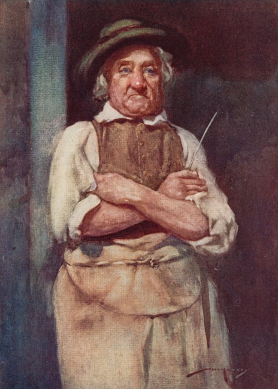 Illustrasjon for The Deserted Village av Oliver Goldsmith (farge litho) av William Lee Hankey