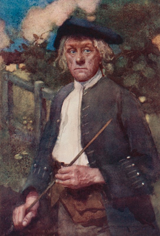 Illustrasjon for The Deserted Village av Oliver Goldsmith (farge litho) av William Lee Hankey