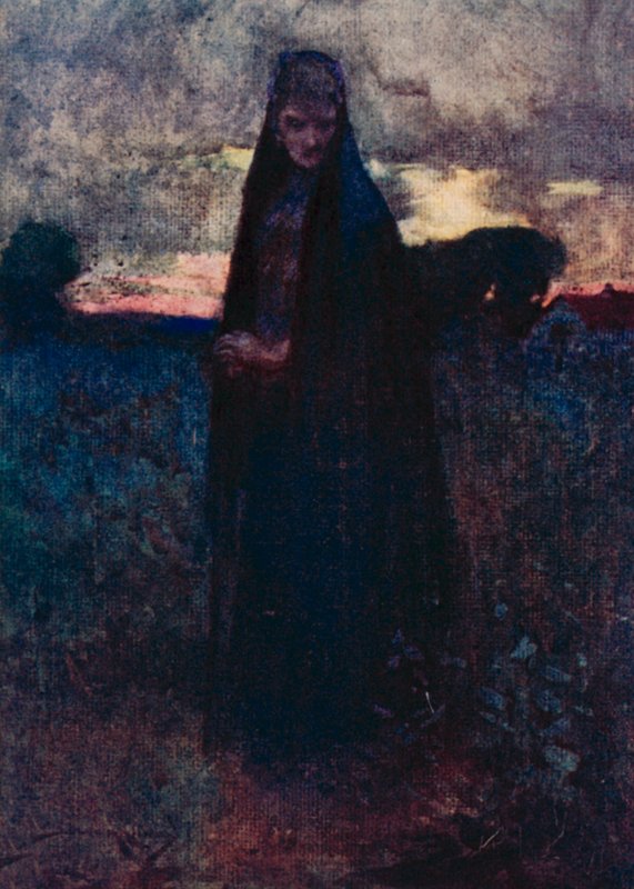 Illustrasjon for The Deserted Village av Oliver Goldsmith (farge litho) av William Lee Hankey
