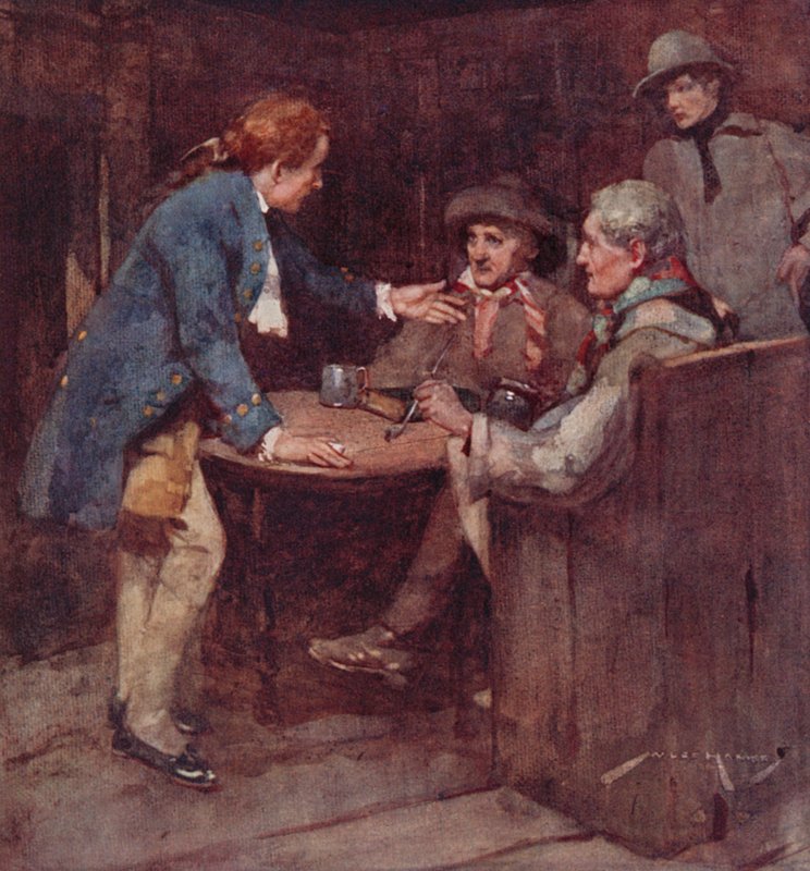 Illustrasjon for The Deserted Village av Oliver Goldsmith (farge litho) av William Lee Hankey