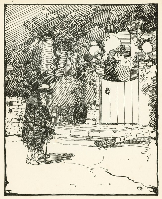Illustrasjon for The Deserted Village av Oliver Goldsmith (farge litho) av William Lee Hankey