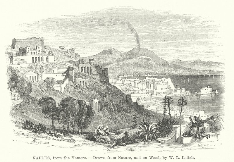 Napoli, fra Vomero (gravering) av William Leighton (after) Leitch