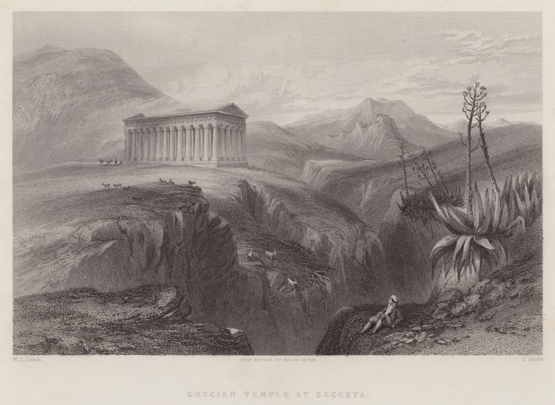 Gresk tempel ved Segesta (gravering) av William Leighton Leitch