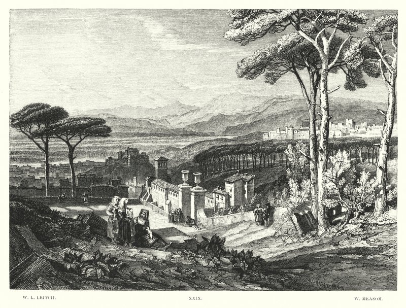 Lord Byrons barn Harold, Canto IV, strofe 174 (gravering) av William Leighton Leitch