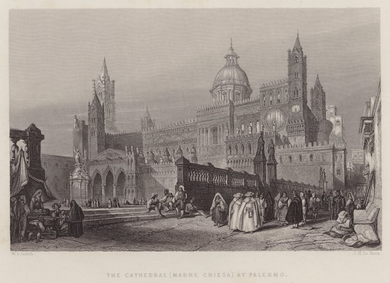 Katedralen (Madre Chiesa) i Palermo (gravering) av William Leighton Leitch
