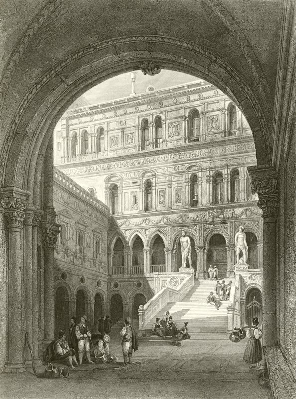 De gigantiske trappene, Ducal Palace, Venezia av William Leighton Leitch