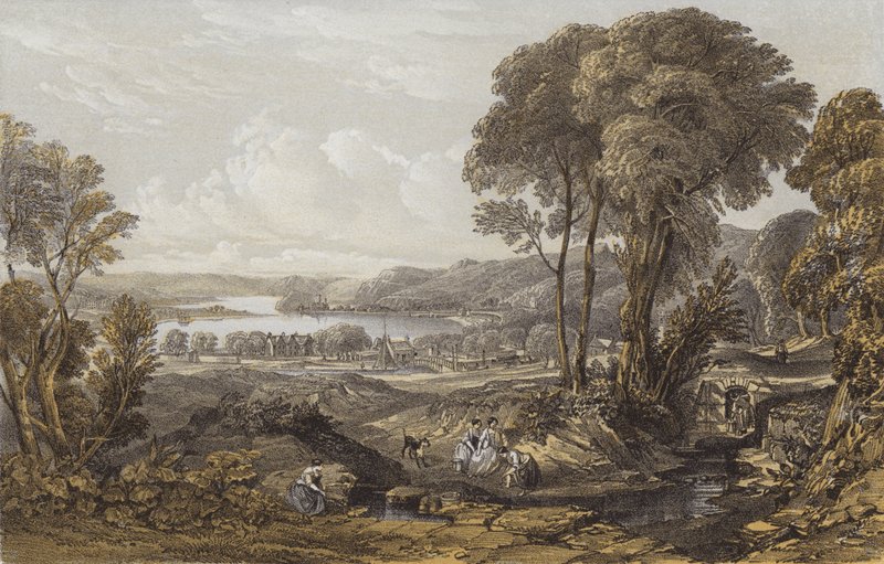 Utsikt over Clyde over Erskine Ferry (chromolitho) av William Leighton Leitch