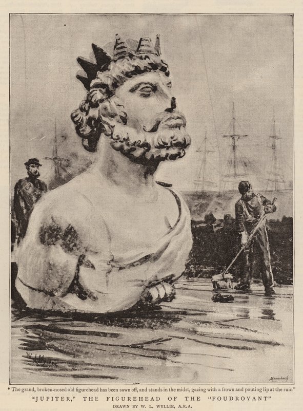 Jupiter, figurhodet til Foudroyanten av William Lionel Wyllie