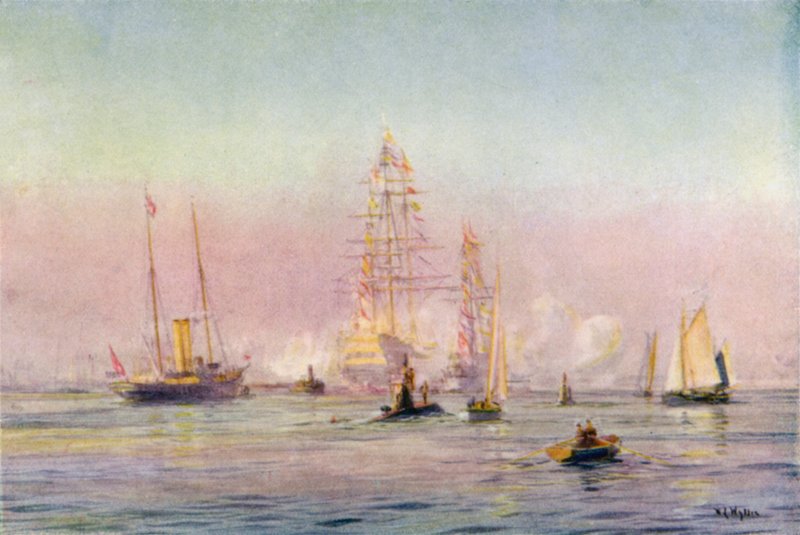 Portsmouth havn, 1912 av William Lionel Wyllie