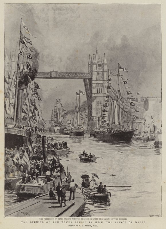 Åpningen av Tower Bridge av HKH Prinsen av Wales av William Lionel Wyllie