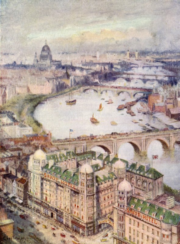 Utsikt fra Savoy Hotel, østover av William Lionel Wyllie