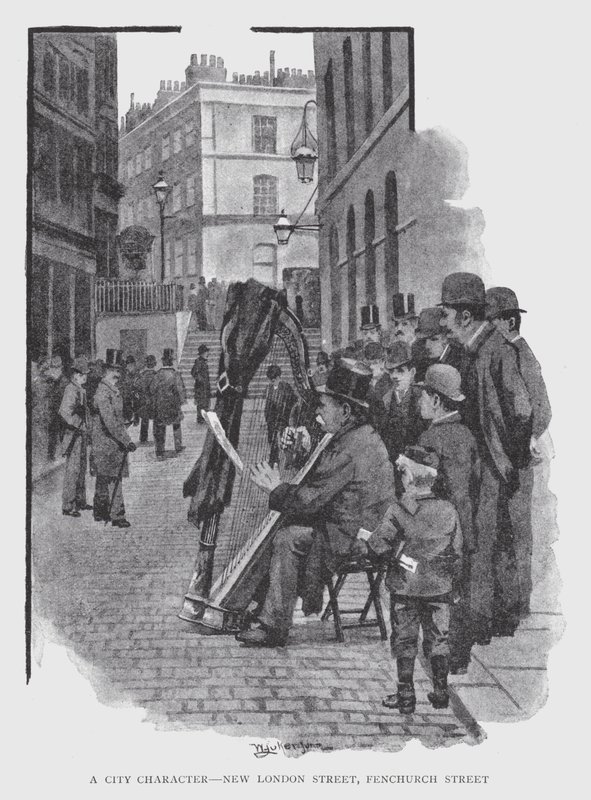 A City Character, New London Street, Fenchurch Street (litho) av William Luker