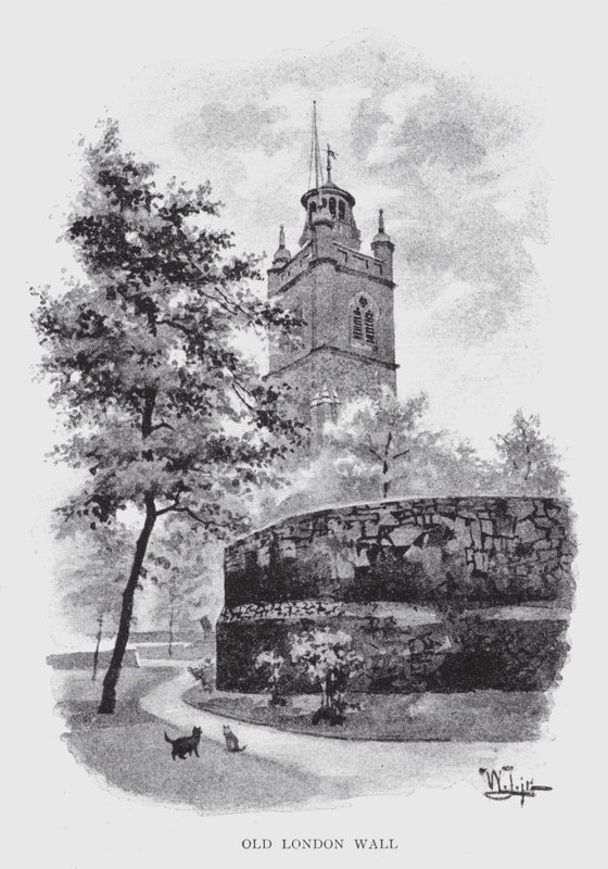 Old London Wall (litho) av William Luker