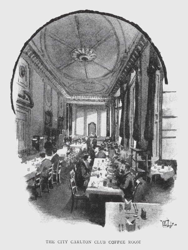 The City Carlton Club Coffee Room (litho) av William Luker