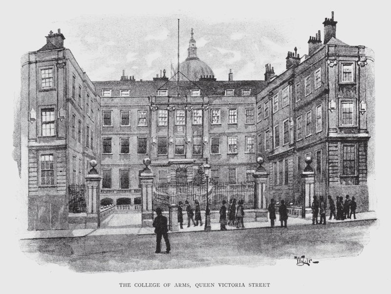 The College of Arms, Queen Victoria Street (litho) av William Luker