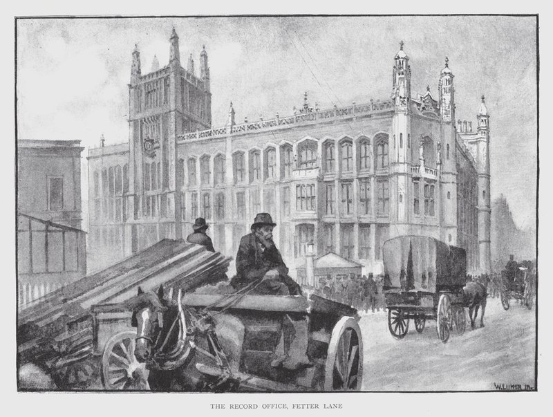 The Record Office, Fetter Lane (litho) av William Luker