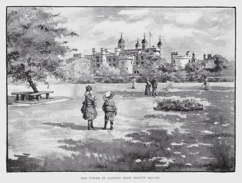 Tower of London fra Trinity Square (litho) av William Luker