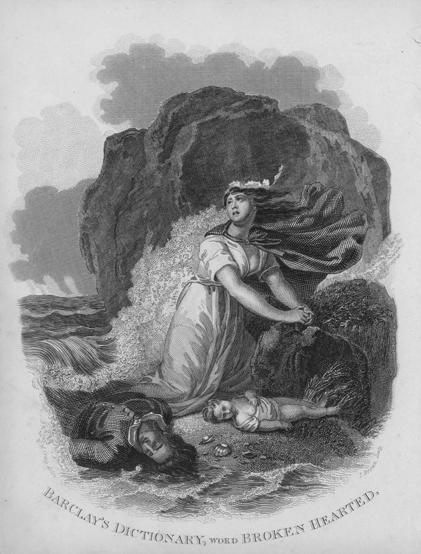 Barclays Dictionary, ord: Broken hearted (gravering) av William Marshall (after) Craig