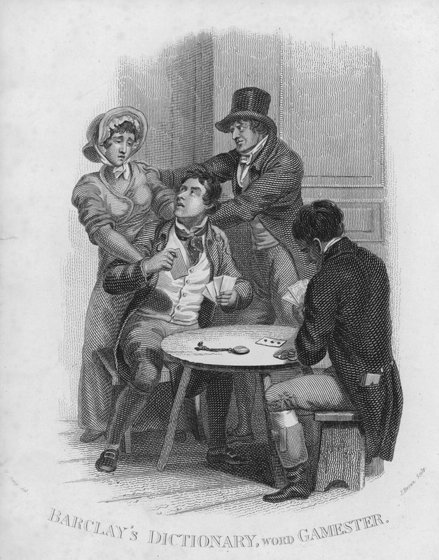 Barclays Dictionary, ord: Gamester (gravering) av William Marshall (after) Craig