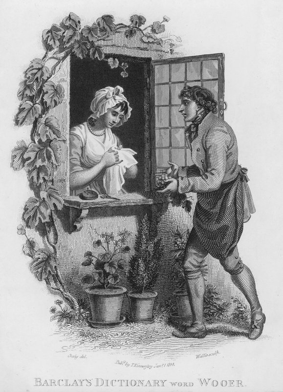 Barclays Dictionary, ord: Wooer (gravering) av William Marshall (after) Craig